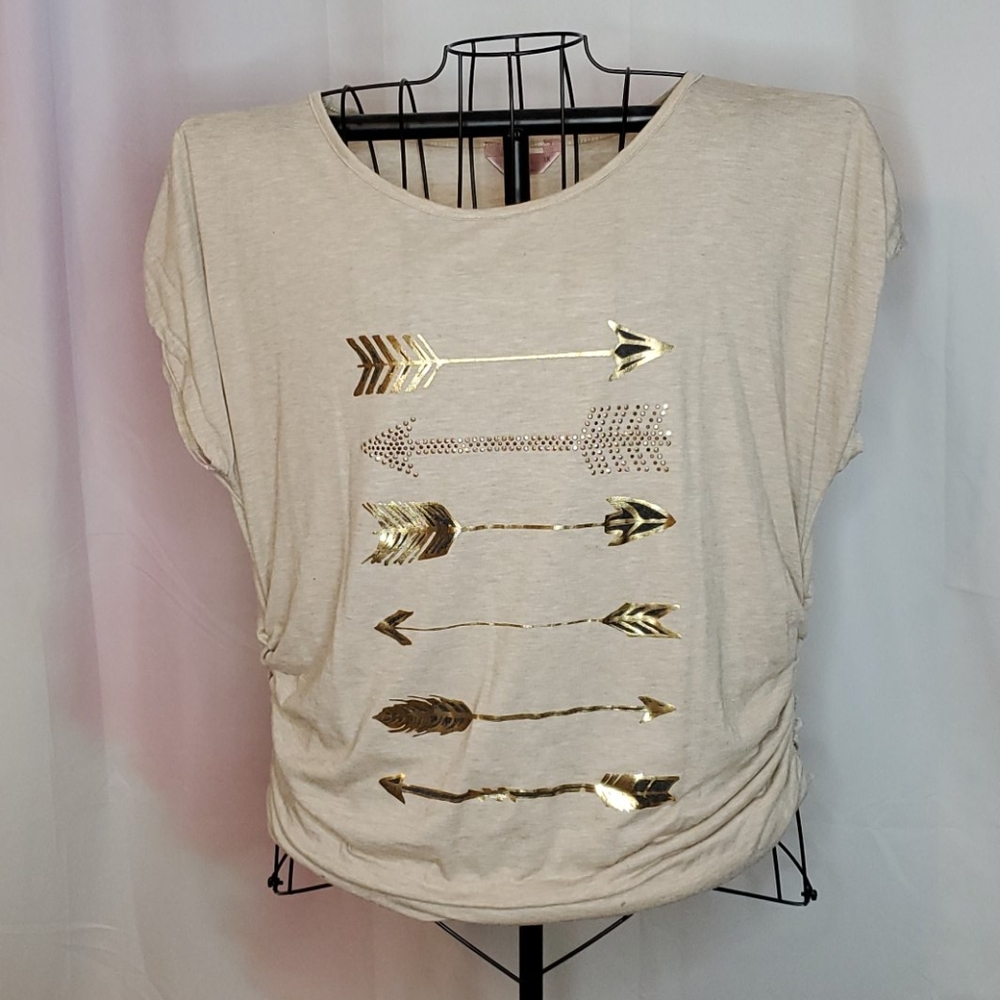 Tan with arrows top with cinched sides